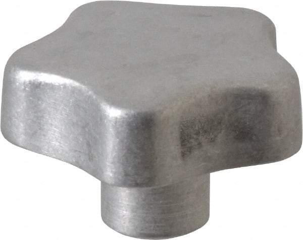 J.W. Winco - 40mm Head Diam, 5 Point Lobed Knob - M6x1 Hole, Aluminum - Benchmark Tooling