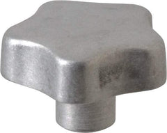 J.W. Winco - 40mm Head Diam, 5 Point Lobed Knob - M6x1 Hole, Aluminum - Benchmark Tooling