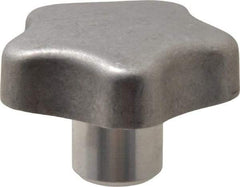 J.W. Winco - 50mm Head Diam, 5 Point Lobed Knob - M8x1.25 Hole, Aluminum - Benchmark Tooling