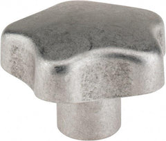 J.W. Winco - 70mm Head Diam, 5 Point Lobed Knob - M16x2 Hole, Aluminum - Benchmark Tooling