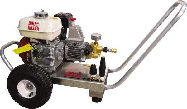 Dirt Killer - Gas, 5.5 hp, 3,000 psi, 2.5 GPM, Cold Water Pressure Washer - 50' x 3/8" Hose - Benchmark Tooling