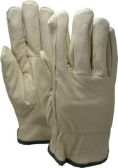 PRO-SAFE - Size M (8) Grain Cowhide Cold Protection Work Gloves - For Work & Driver, Uncoated, Slip-On Cuff, Full Fingered, Natural, Paired - Benchmark Tooling