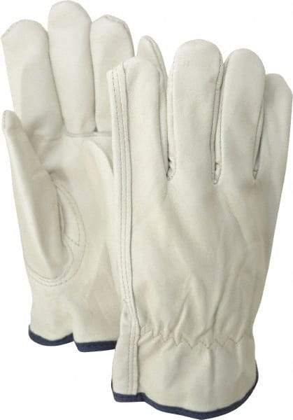 PRO-SAFE - Size XL (10) Grain Cowhide Cold Protection Work Gloves - For Work & Driver, Uncoated, Slip-On Cuff, Full Fingered, Natural, Paired - Benchmark Tooling