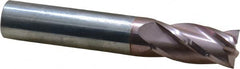 SGS - 1/2", 1" LOC, 1/2" Shank Diam, 3" OAL, 4 Flute, Solid Carbide Square End Mill - Single End, TiCN Finish, Spiral Flute, 30° Helix, Centercutting, Right Hand Cut, Right Hand Flute, Series 54 - Benchmark Tooling