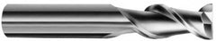 SGS - 3/8", 2 Flute, Single End, Solid Carbide, 0.015" Corner Radius End Mill - 2-1/2" OAL, 45° Helix, Right Hand Flute, 9/16" LOC, Right Hand Cut - Benchmark Tooling