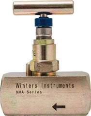 Value Collection - 1/2" Pipe, Inline Hard Seat Needle Valve - FNPT x FNPT Ends, Alloy Valve, 10,000 Max psi - Benchmark Tooling