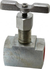 Value Collection - 1" Pipe, Inline Hard Seat Needle Valve - FNPT x FNPT Ends, Alloy Valve, 10,000 Max psi - Benchmark Tooling
