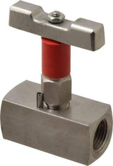 Value Collection - 1/2" Pipe, Inline Soft Seat Needle Valve - FNPT x FNPT Ends, Grade 316 Stainless Steel Valve, 6,000 Max psi - Benchmark Tooling