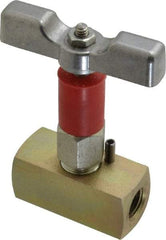 Value Collection - 1/4" Pipe, Inline Soft Seat Needle Valve - FNPT x FNPT Ends, Alloy Valve, 6,000 Max psi - Benchmark Tooling