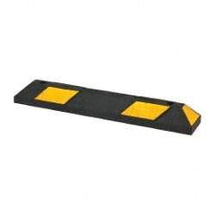 PRO-SAFE - 72" Long x 6" Wide x 4" High, Parking Curb - Black & Yellow, Rubber - Benchmark Tooling