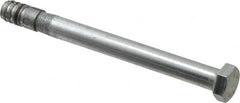 Made in USA - 3/8" Diam, 3/8" Drill, 4" OAL, Taper Bolt Concrete Anchor - Grade 5 Steel, Zinc-Plated Finish, Hex Head, Hex Drive - Benchmark Tooling