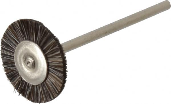 Osborn - 3/4" OD, 3/32" Shank Diam, Crimped Natural Fiber Wheel Brush - 0.003" Filament Diam, 25,000 RPM - Benchmark Tooling