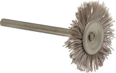 Osborn - 1" OD, 1/8" Shank Diam, Nylon Wheel Brush - 3/32" Face Width, 6,000 RPM - Benchmark Tooling