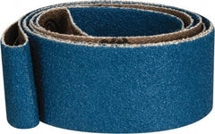 Made in USA - 1" Wide x 42" OAL, 80 Grit, Zirconia Alumina Abrasive Belt - Zirconia Alumina, Medium, Coated, X Weighted Cloth Backing - Benchmark Tooling