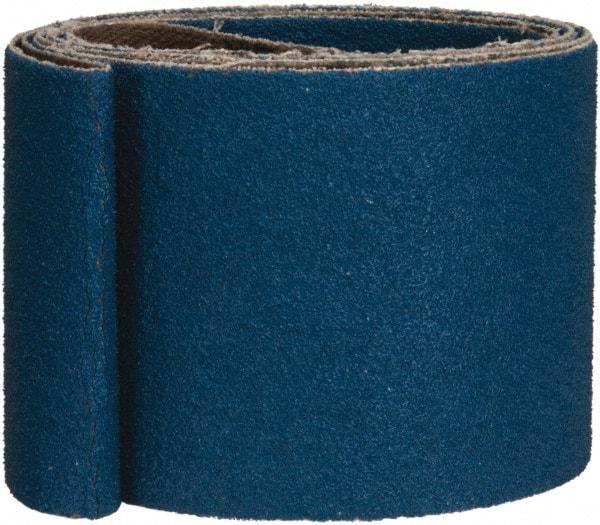 Made in USA - 2" Wide x 48" OAL, 80 Grit, Zirconia Alumina Abrasive Belt - Zirconia Alumina, Medium, Coated, X Weighted Cloth Backing - Benchmark Tooling