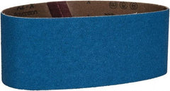 Made in USA - 3" Wide x 21" OAL, 60 Grit, Zirconia Alumina Abrasive Belt - Zirconia Alumina, Medium, Coated, X Weighted Cloth Backing - Benchmark Tooling