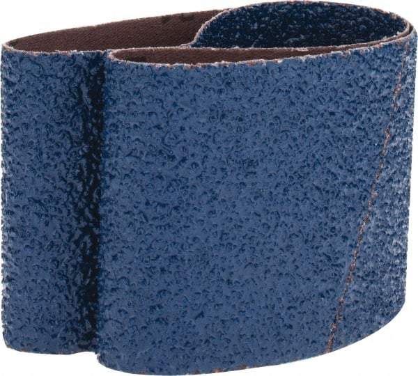 Made in USA - 3" Wide x 21" OAL, 24 Grit, Zirconia Alumina Abrasive Belt - Zirconia Alumina, Very Coarse, Coated, X Weighted Cloth Backing - Benchmark Tooling