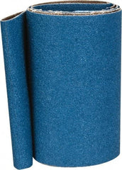 Made in USA - 4" Wide x 36" OAL, 60 Grit, Zirconia Alumina Abrasive Belt - Zirconia Alumina, Medium, Coated, X Weighted Cloth Backing - Benchmark Tooling