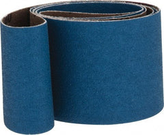 Made in USA - 2-1/2" Wide x 60" OAL, 80 Grit, Zirconia Alumina Abrasive Belt - Zirconia Alumina, Medium, Coated, X Weighted Cloth Backing - Benchmark Tooling