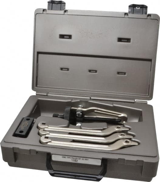 OTC - 5 Piece, 5 Ton Capacity, 6-1/4" Spread, Puller Set - 2, 3 Jaws, 12.67" OAL, 6" Reach - Benchmark Tooling