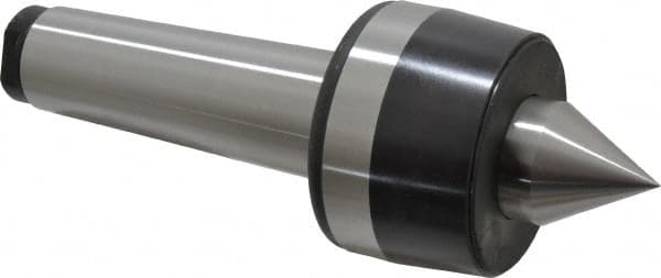 Bison - MT5 Taper Shank, 3.35" Head Diam 4,400 Lb Capacity Live Center - 2,500 Max RPM, 1.61" Point Diam, 1.77" Point Len, 4,400 Lb Max Workpc, 9.33" OAL, 1.77" Long Tip, Standard Point - Benchmark Tooling