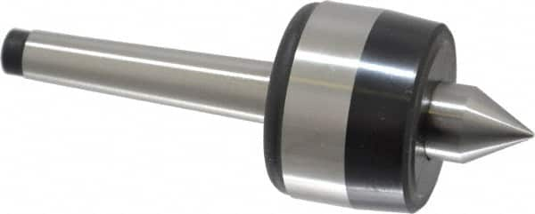 Bison - MT1 Taper Shank, 1-1/2" Head Diam 220 Lb Capacity Live Center - 5,000 Max RPM, 0.59" Point Diam, 0.7" Point Len, 220 Lb Max Workpc, 4.07" OAL, 0.7" Long Tip, Standard Point - Benchmark Tooling