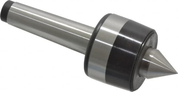 Bison - MT3 Taper Shank, 2.2" Head Diam 925 Lb Capacity Live Center - 4,000 Max RPM, 0.98" Point Diam, 1.12" Point Len, 925 Lb Max Workpc, 6.14" OAL, 1.12" Long Tip, Standard Point - Benchmark Tooling