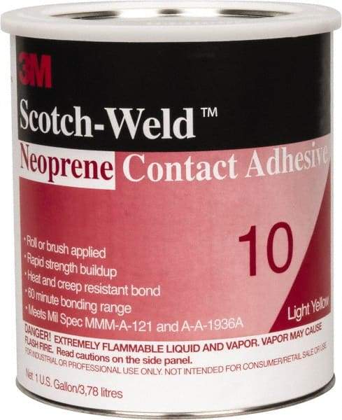 3M - 1 Gal Can Amber Contact Adhesive - Series 10, 30 min Working Time, Bonds to Cardboard, Ceramic, Foam, Glass, Metal, Paper & Wood - Benchmark Tooling