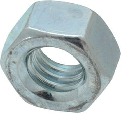 Value Collection - 5/16-18 UNC Steel Right Hand Hex Nut - 1/2" Across Flats, 17/64" High, Zinc Clear Finish - Benchmark Tooling