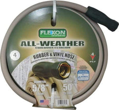 Made in USA - 50' Long All Weather Hose - 5/8" Diam, 3/4" GHT, Rubber/Vinyl, 300 psi, All Season, Green - Benchmark Tooling