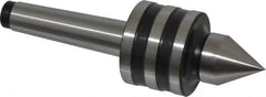 Interstate - MT2 Taper Shank, 1-39/64" Head Diam 756 Lb Capacity Live Center - 1-1/4" Head Length, 15/16" Point Diam, 1-11/32" Point Len, 260 Lb Max Workpc, 5-21/64" OAL, Standard Point - Benchmark Tooling