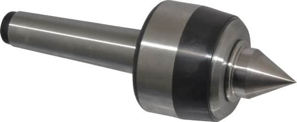 Royal Products - MT3 Taper Shank, 2.33" Head Diam 4,870 Lb Capacity Live Center - 5,000 Max RPM, 1-3/4" Head Length, 1" Point Diam, 1.22" Point Len, 970 Lb Max Workpc, 6-13/32" OAL, Standard Point - Benchmark Tooling