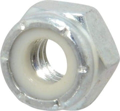 Value Collection - 1/4-20 UNC Grade 2 Hex Lock Nut with Nylon Insert - 7/16" Width Across Flats, 19/64" High, Zinc-Plated Finish - Benchmark Tooling