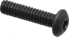 Value Collection - #2-56 UNC Hex Socket Drive, Button Screw - Alloy Steel, Black Oxide Finish, Fully Threaded, 3/8" Length Under Head - Benchmark Tooling