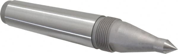 Royal Products - 1.231" Head Diam, Hardened Steel Long Point Solid Dead Center - 4MT Morse Taper, 1/2" Point Diam, 0.81" Point Length, 7-5/16" OAL - Benchmark Tooling