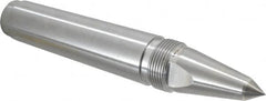 Royal Products - 1.231" Head Diam, Carbide-Tipped Steel Long Point Solid Dead Center - 4MT Morse Taper, 1/2" Point Diam, 7-5/16" OAL - Benchmark Tooling