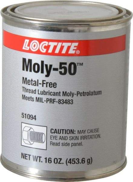 Loctite - 1 Lb Can General Purpose Anti-Seize Lubricant - Molybdenum Disulfide, -29 to 750°F, Gray, Water Resistant - Benchmark Tooling