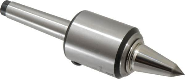 Royal Products - MT2 Taper Shank, 1.7" Head Diam 830 Lb Capacity Carbide Tipped Live Center - 12,000 Max RPM, 2.12" Head Length, 7/8" Point Diam, 1-3/4" Point Len, 180 Lb Max Workpc, 6-39/64" OAL, 3/8" Tip Diam, Long Point - Benchmark Tooling