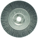 4" Diameter - 3/8-1/2" Arbor Hole - Crimped Steel Wire Straight Wheel - Benchmark Tooling