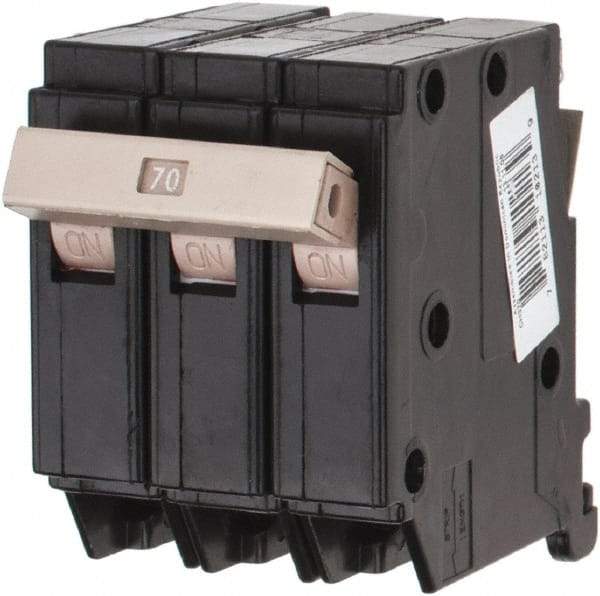 Eaton Cutler-Hammer - 70 Amp, 120/240 VAC, 3 Pole, Plug In Type CH Circuit Breaker - Thermal Magnetic Trip, 10 kA Breaking Capacity, 14-6 AWG - Benchmark Tooling