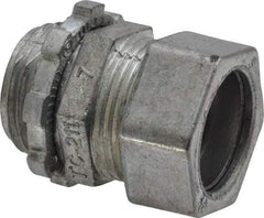 Thomas & Betts - 1/2" Trade, Die Cast Zinc Compression Straight EMT Conduit Connector - Noninsulated - Benchmark Tooling