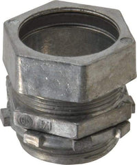 Thomas & Betts - 1-1/4" Trade, Die Cast Zinc Compression Straight EMT Conduit Connector - Noninsulated - Benchmark Tooling