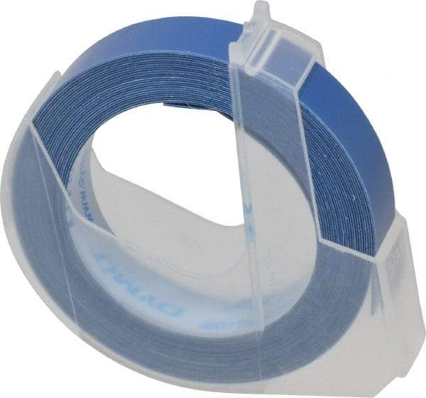 Dymo - 144" Long, Blue Embossing Tape - 3/8" Wide, 12' Long - Benchmark Tooling