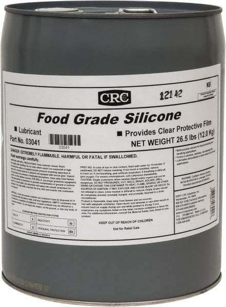 CRC - 5 Gal Pail Nondrying Film/Silicone Penetrant/Lubricant - Clear & White, -40°F to 400°F, Food Grade - Benchmark Tooling