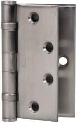 Stanley - 4-1/2" Long Steel Commercial Hinge - Satin Chrome Finish, 5 Knuckles, 8 Holes - Benchmark Tooling