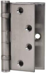 Stanley - 4-1/2" Long Steel Commercial Hinge - Satin Chrome Finish, 5 Knuckles, 8 Holes - Benchmark Tooling