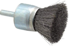 Osborn - 1" Brush Diam, Crimped, End Brush - 1/4" Diam Shank, 20,000 Max RPM - Benchmark Tooling