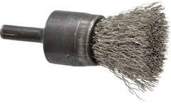 Osborn - 3/4" Brush Diam, Crimped, End Brush - 1/4" Diam Shank, 20,000 Max RPM - Benchmark Tooling