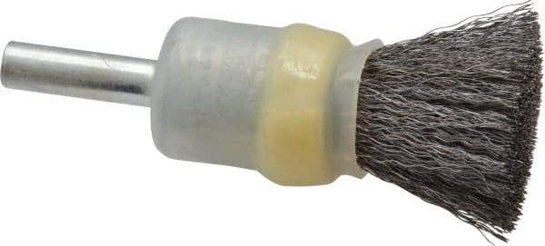 Osborn - 1/2" Brush Diam, Crimped, End Brush - 1/4" Diam Shank, 25,000 Max RPM - Benchmark Tooling