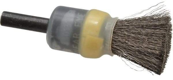 Osborn - 1/2" Brush Diam, Crimped, End Brush - 1/4" Diam Shank, 25,000 Max RPM - Benchmark Tooling